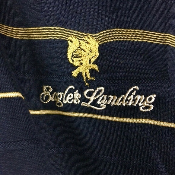 BYRON NELSON Golf Shirt Long Sleeve Eleven Straight Stripe Eagle’s Landing Large - Picture 5 of 9